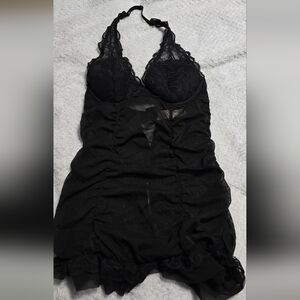 La SENZA Black Lace Halter Chemise